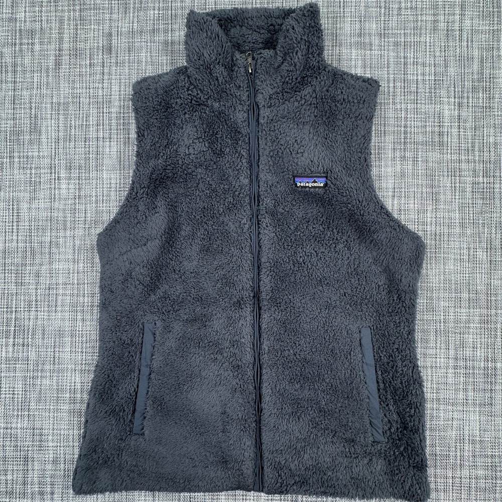 Patagonia Women's Vest Los Gatos High Pile Fleece Full Zip Charcoal Gray Large